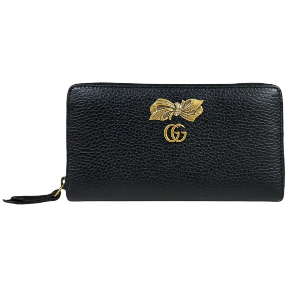 Gucci GG Marmont Long Wallet Leather Blue Black